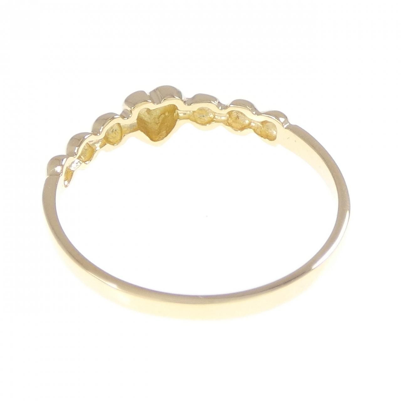 オレンジ石(不明)のK18刻印のクラシックリング 珊瑚 瑪瑙 指輪