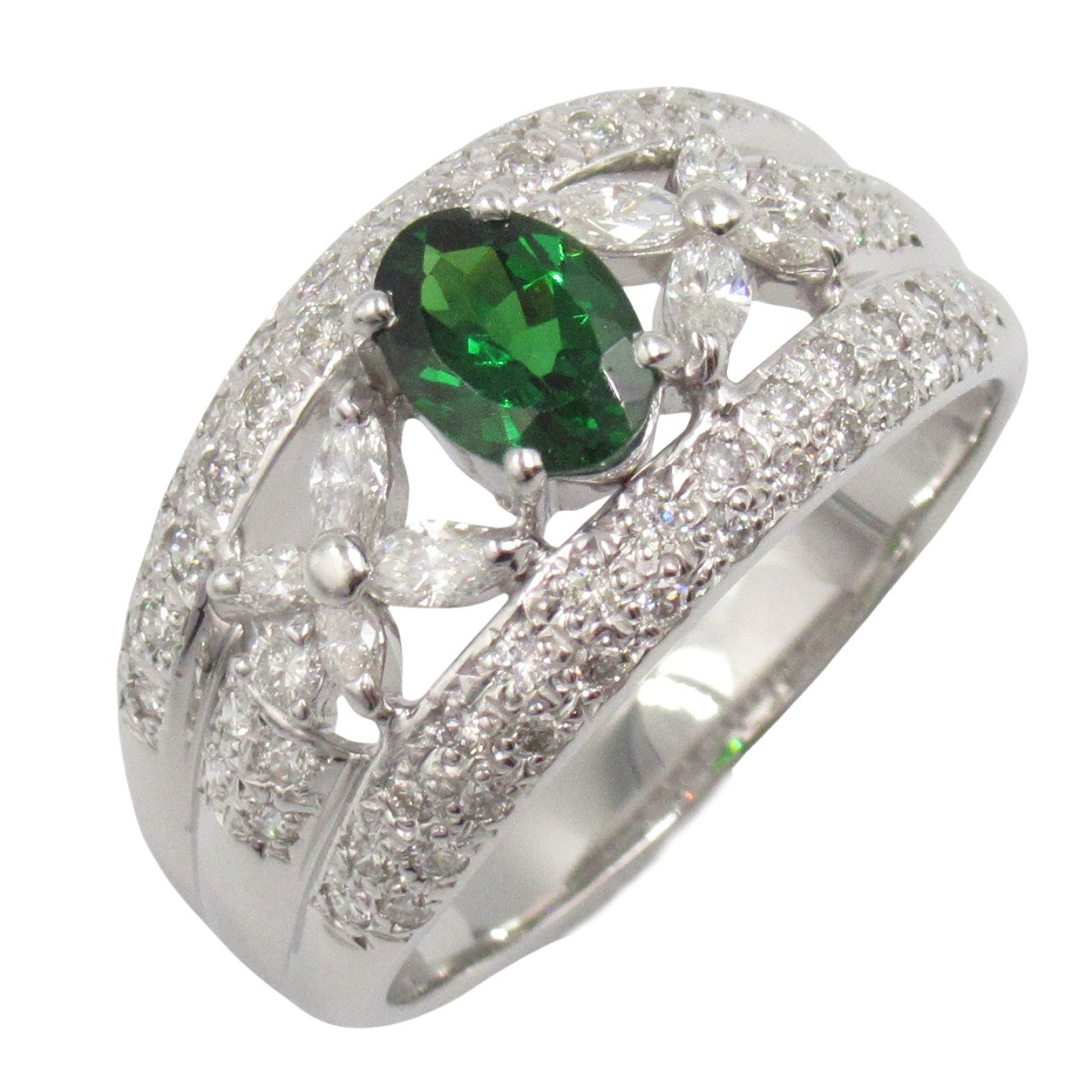 ジュエリー JEWELRY リング 指輪 ガーネット ダイヤモンド リング ｶﾞｰﾈｯﾄ 9.0g 21 K18WG ホワイトゴールド ダイヤモンド リング レディース Used A