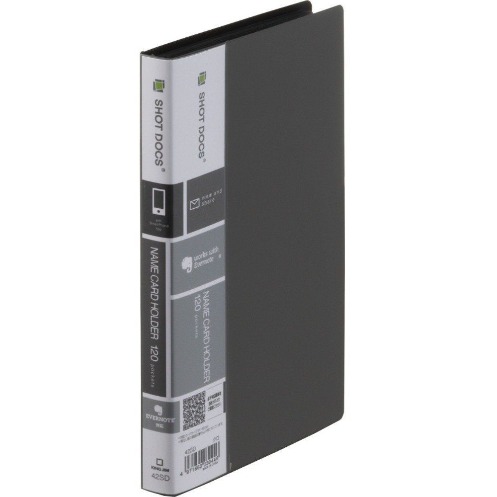 120ポケット コンパクトタイプ 黒 ショットドックス 名刺ホルダー 42 SD-BK キングジム