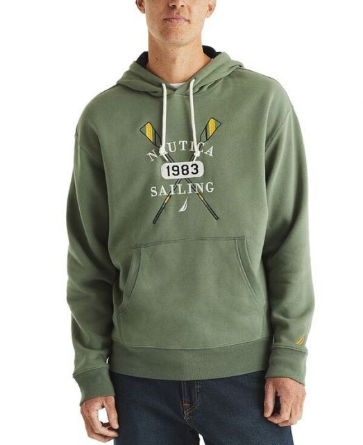 【送料無料】 ナウティカ メンズ パーカー・スウェット アウター Men's Pullover Logo Graphic Hoodie Seaside Fir