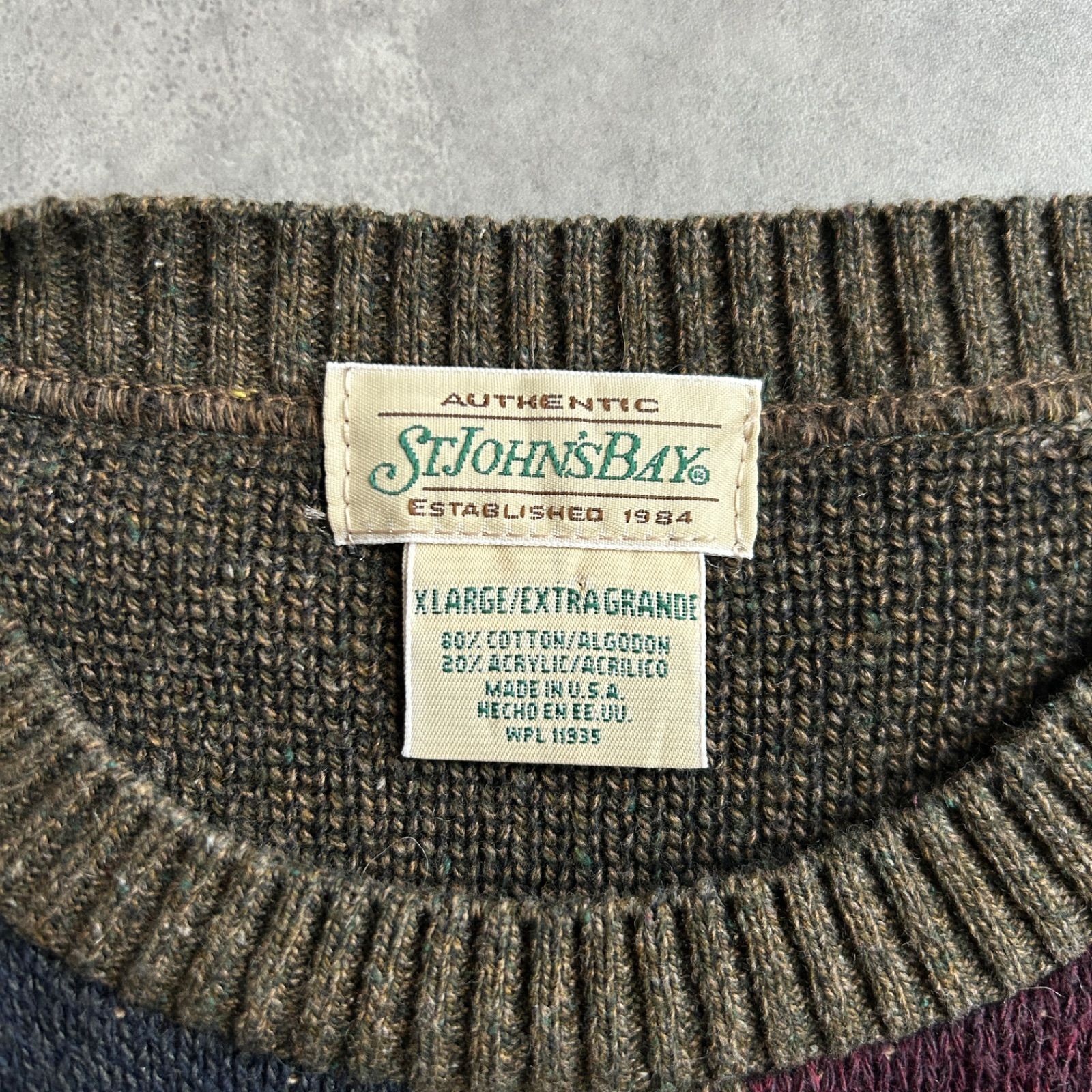 kna18 アメリカ製ヴィンテージ ゴルフ柄ニット　S 2377724255.jpg?1726713010