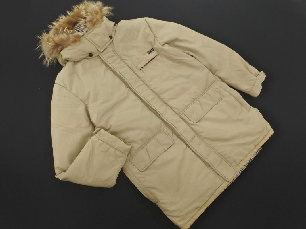 BURBERRY BLACK LABEL ベージュファー付きジャケット Lサイズ BURBERRY BLACK LABEL バーバリーブラックレーベル ファー 付