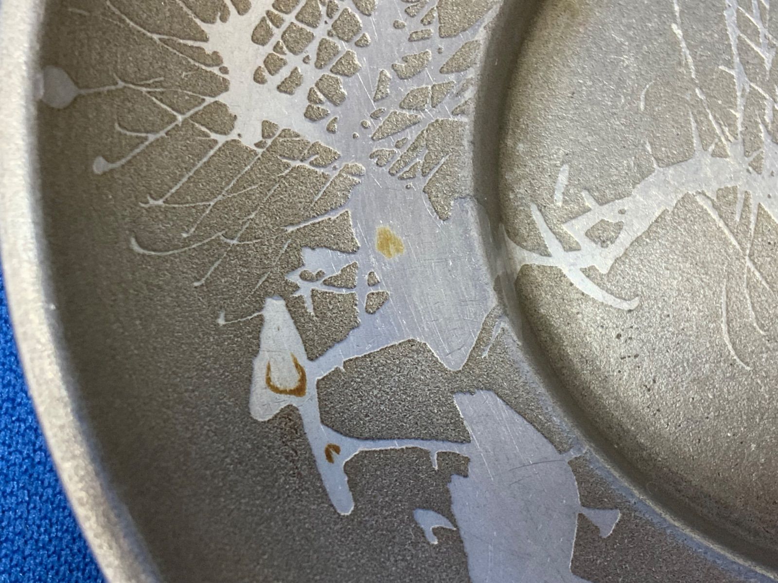 煎茶道具 本錫製 乾茂號造 四君子文 茶壷 急須 茶托 茶器