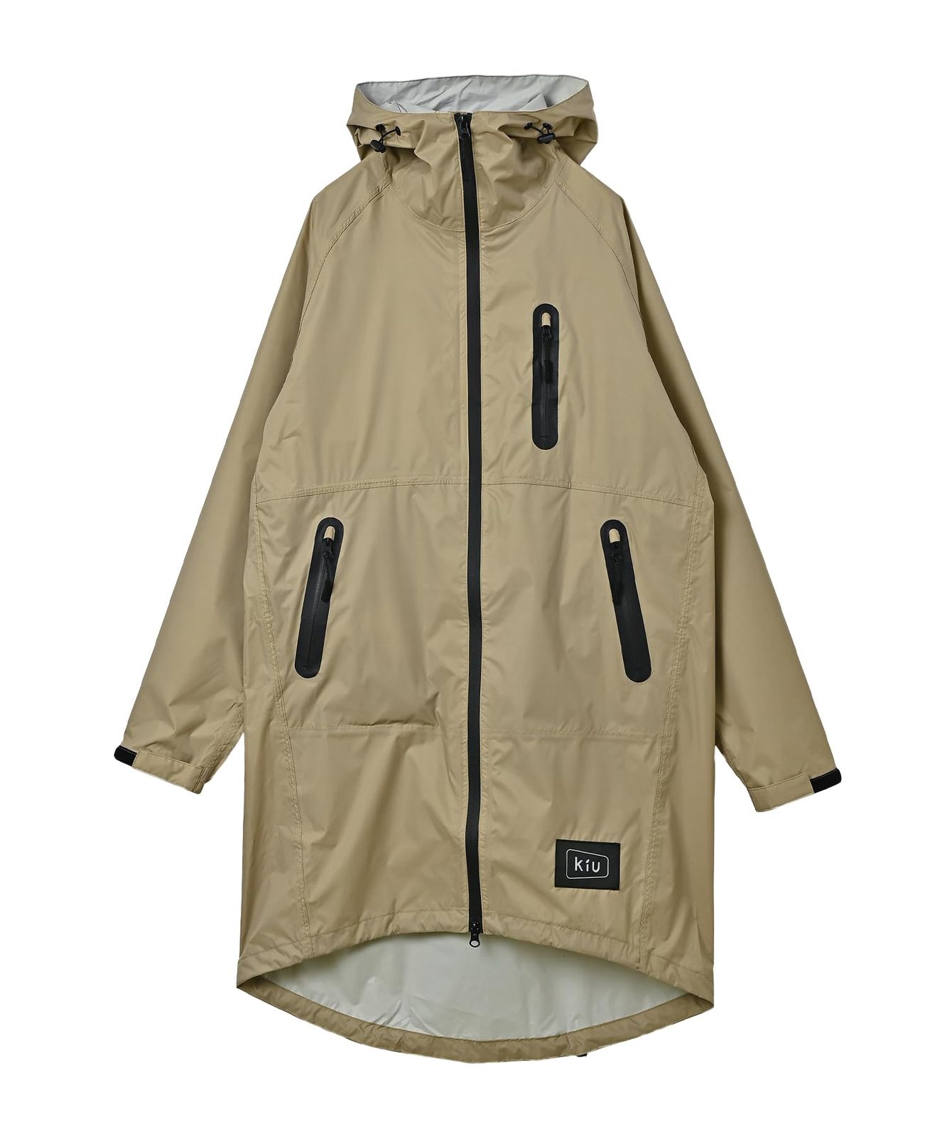 KiU キウ キウレインジップアップ KiU RAIN ZIP UP wpc 撥水 超軽量 収納袋 耐水 カッパ コート 雨具 レインポンチョ アウトドア キャンプ フェス スポーツ観戦 スポーツ レジャー 通勤 通学 送り迎え 自転車 自転車用 ベージュ