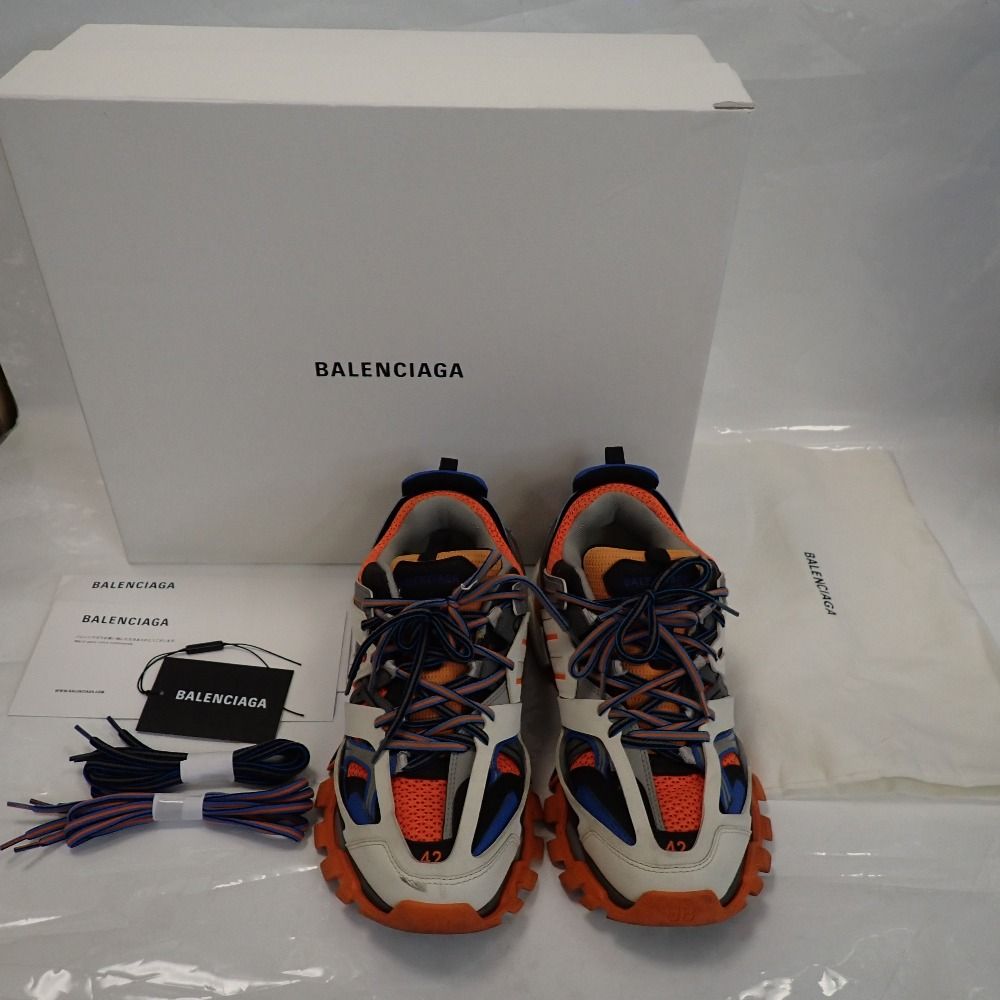 バレンシアガ スニーカー トラック オレンジ ブルー