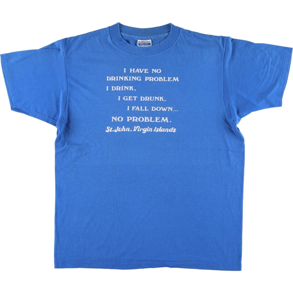 古着 90年代 ヘインズ Hanes Fifty-Fifty 青タグ メッセージプリントTシャツ USA製 メンズXL相当 ヴィンテージ/eaa456479