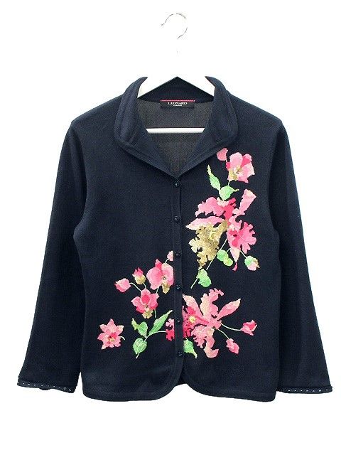 レオナール LEONARD ニット ジャケット カーディガン シルク コットン