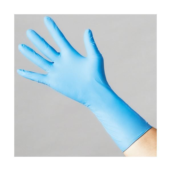 〔まとめ〕 中部物産貿易 ニトリーノ セミロング 粉無し S ブルー NSL300-02-S 1箱 100枚 〔×3セット〕 使い捨て手袋 使いきり手袋