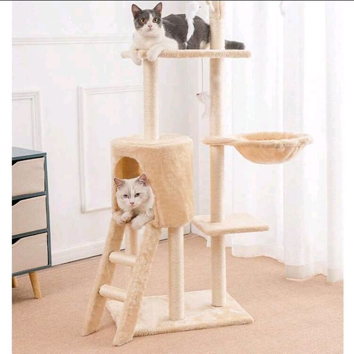 5層猫クライミングフレーム猫の巣サイザル柱統合猫棚マルチジャンププラットフォーム猫の家族のおもちゃ