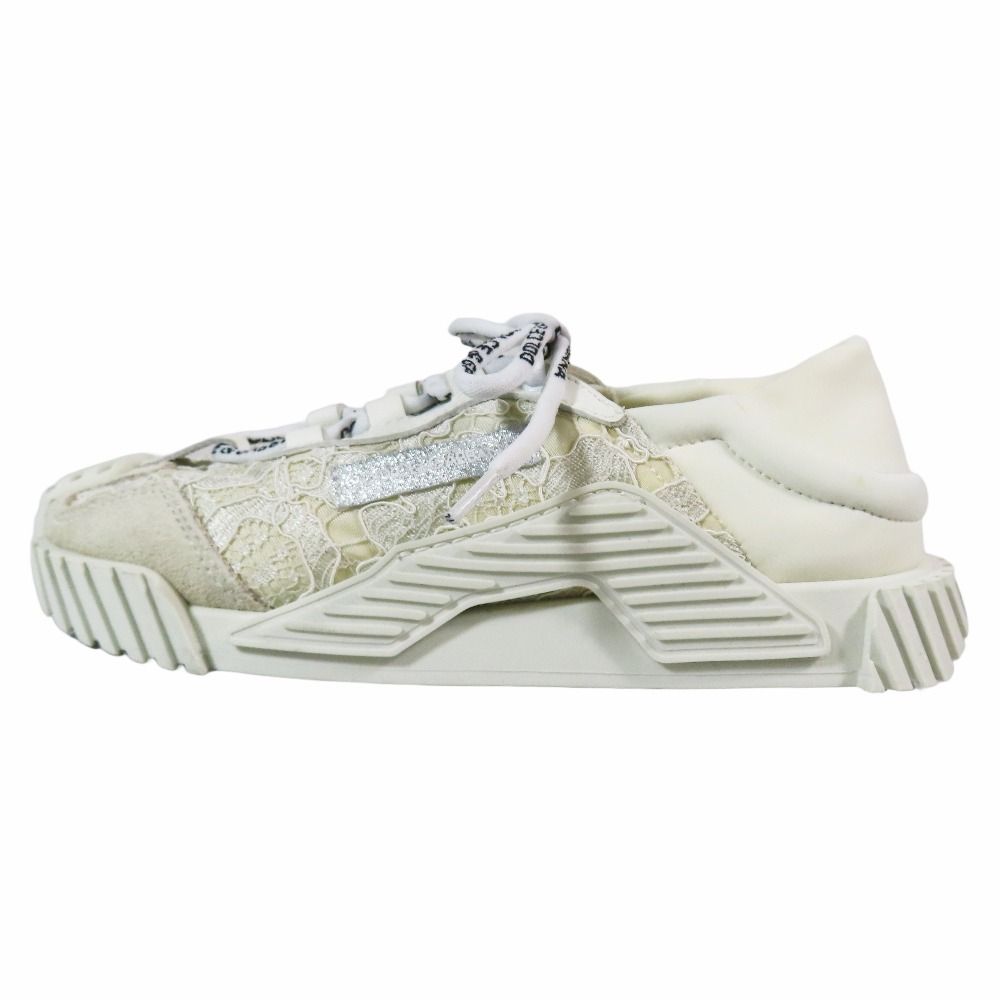 ♥ DOLCE-GABBANA ドルチェアンドガッバーナ 子供靴 NS1 ローカット スニーカー シューズ レース 30 ホワイト キッズ 古着