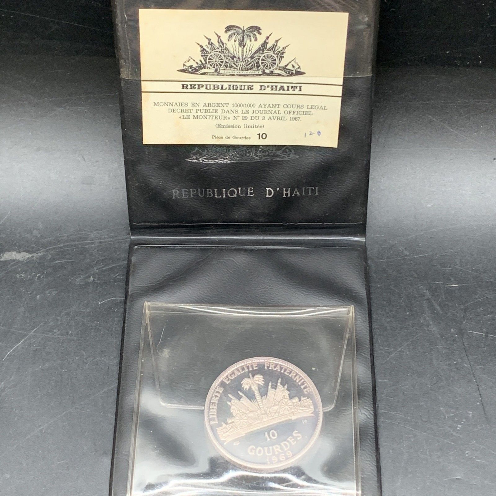 K378 1969年発行 ハイチ10グルード硬貨 プルーフ貨 アンティークコイン コイン 46.3g 銀貨 Haiti 1967 General Toussaint 10 Gourdes 1.51oz Silver Coin Proof