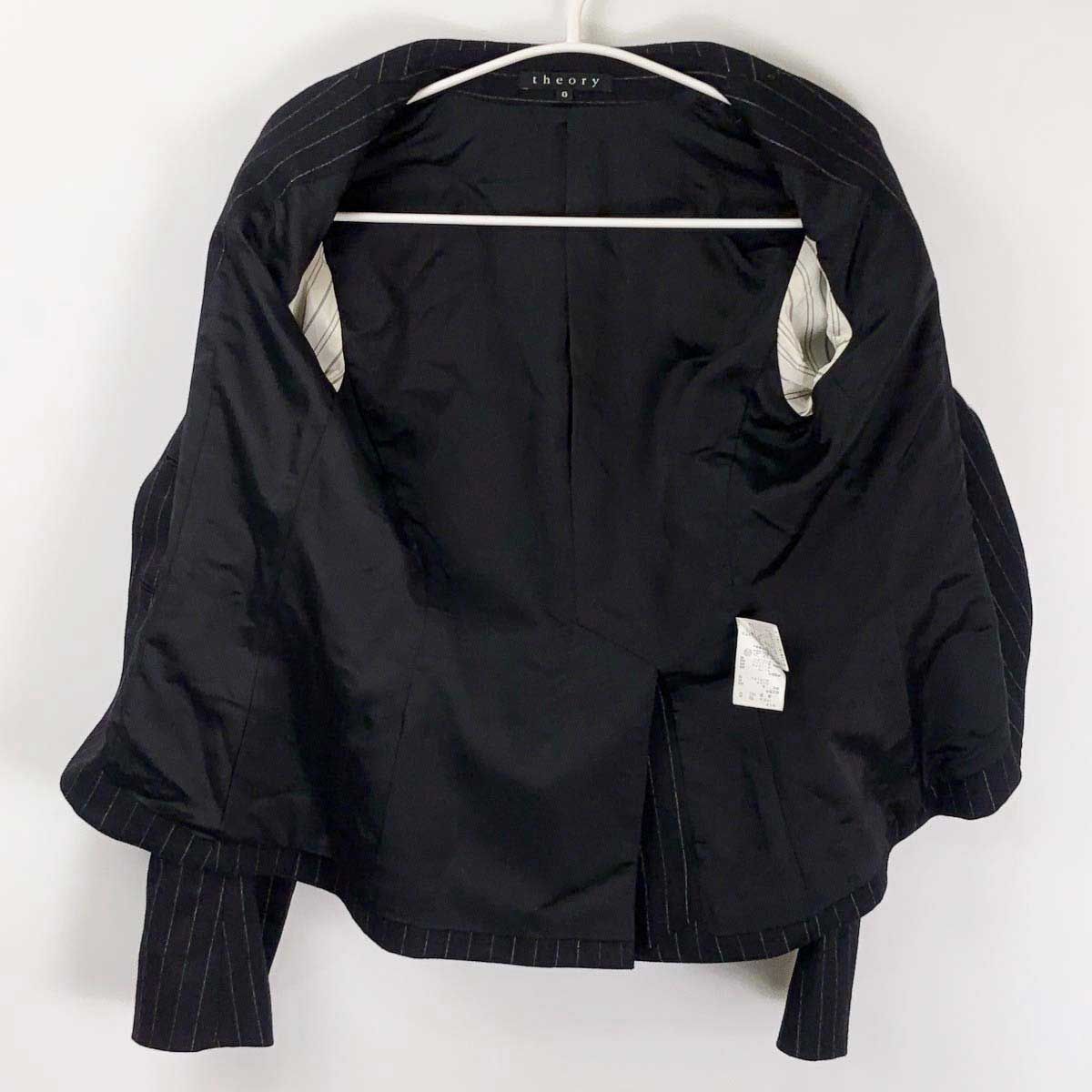 Theory luxe 日本製 ウール ストライプジャケット フレアパンツ 上下 上下セット] セオリー ストライプ ジャケット O パンツ XO