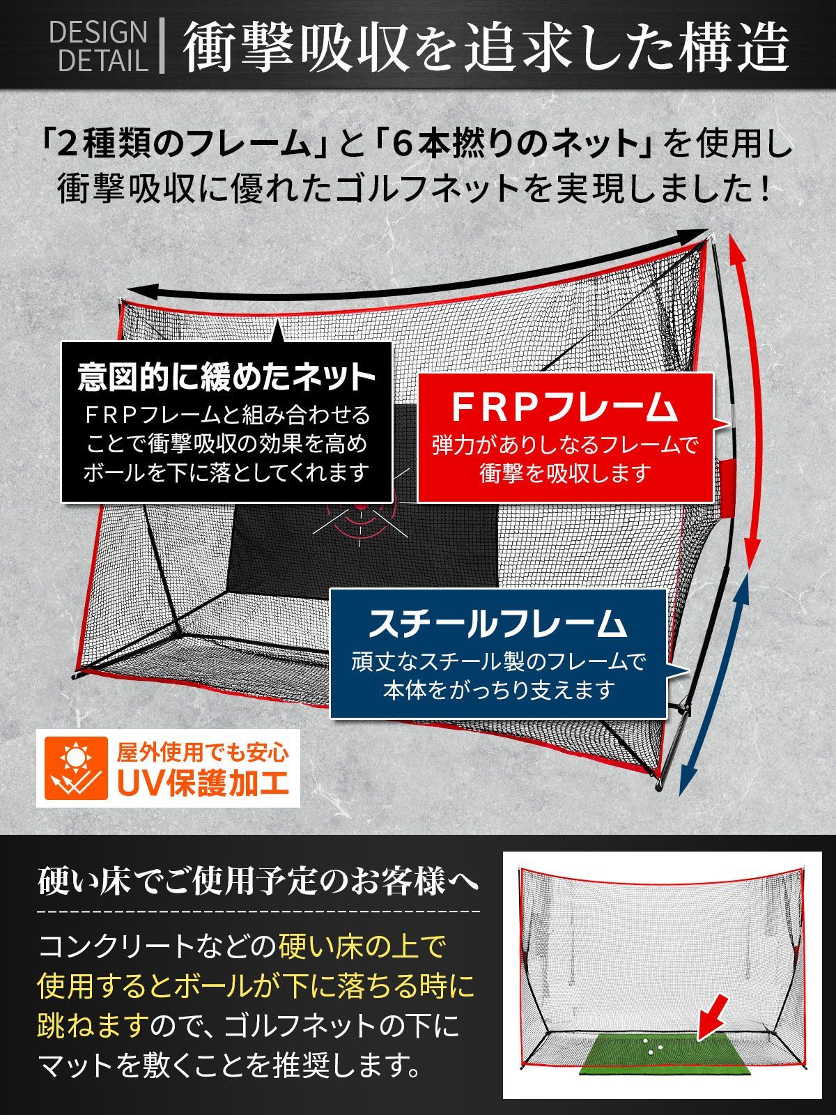 高品質 GolfStyle ゴルフネット ネット 折りたたみ 持ち運び 屋外 室内 簡単設置 大型 ワイド ポータブル インパクト 練習器具 自宅 庭 ガレージ 3m サイズ お試し