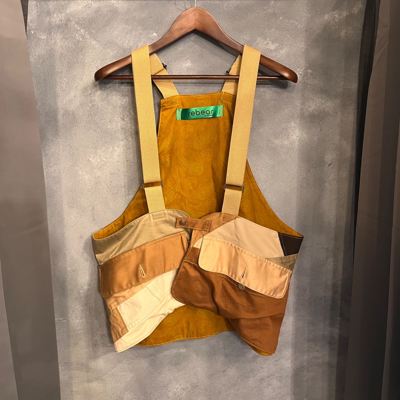 rebear by johnbull ミリタリー パッチワーク ベスト