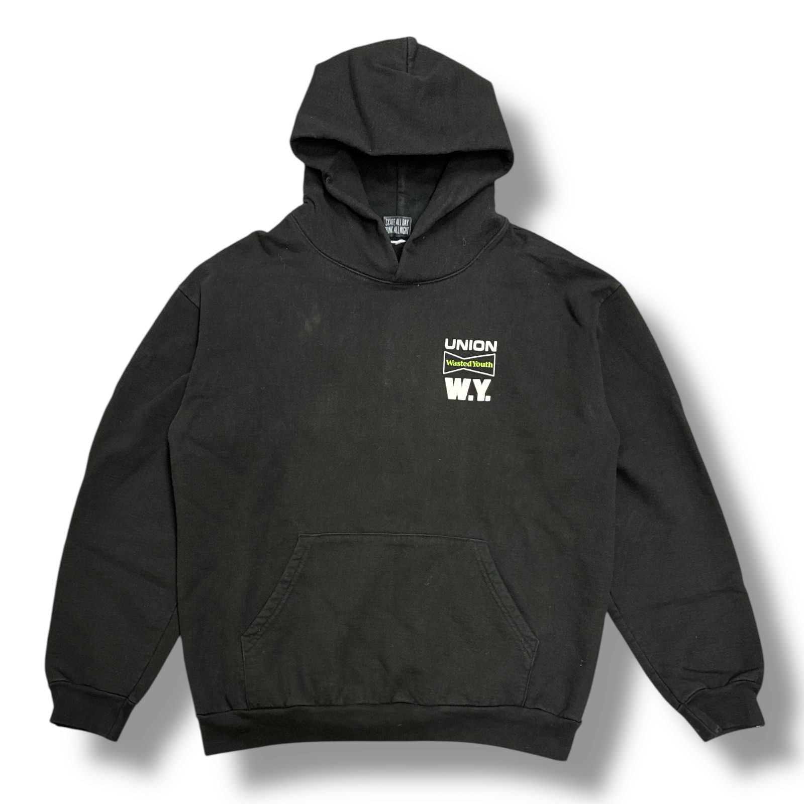 Wasted Youth 両面プリント　ブラック　スウェットパーカーXLサイズ. Wasted Youth ブラック フード付きパーカー MWasted Youth 両面