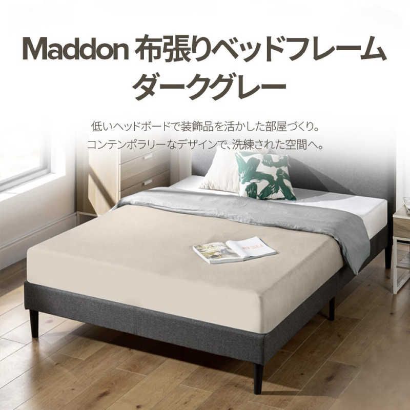 未開梱 ZINUS フレームのみ ファブリックベッド Maddon スノコ床板 レッグ シングルサイズ ダークグレー キャンセル･返品不可