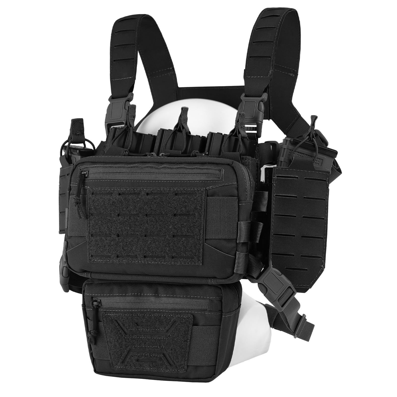 VOTAGOO GEAR タクティカルチェストリグ サバゲーベスト ペイントボール装備用戦闘チェストバッグ