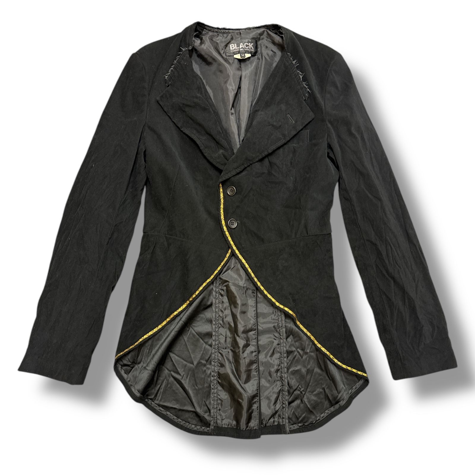 BLACK COMME des GARCONS 15AW ノーカラーロングジャケット 2B 燕尾 