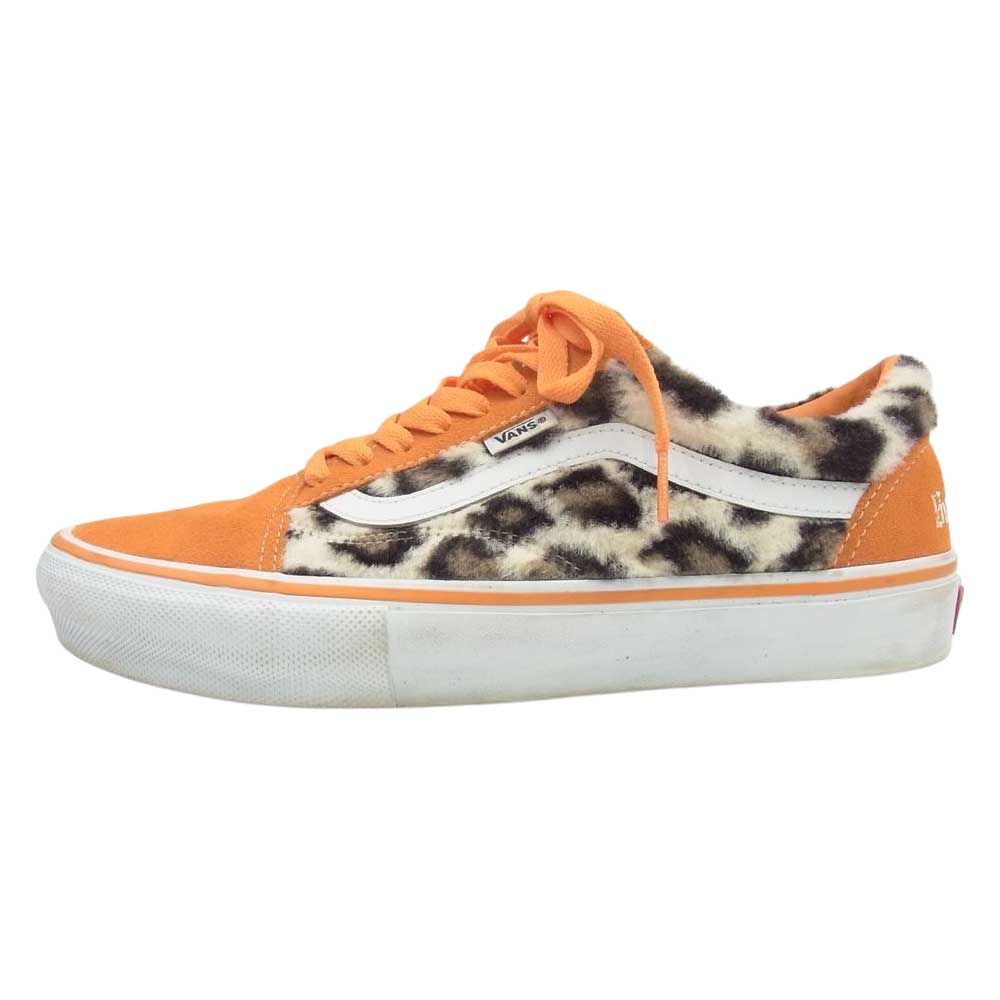 Supreme シュプリーム スニーカー × VANS バンズ SKATE OLD SKOOL LEOPARD スケート オールド スクール レオパード スニーカー オレンジ系 27cm【中古】
