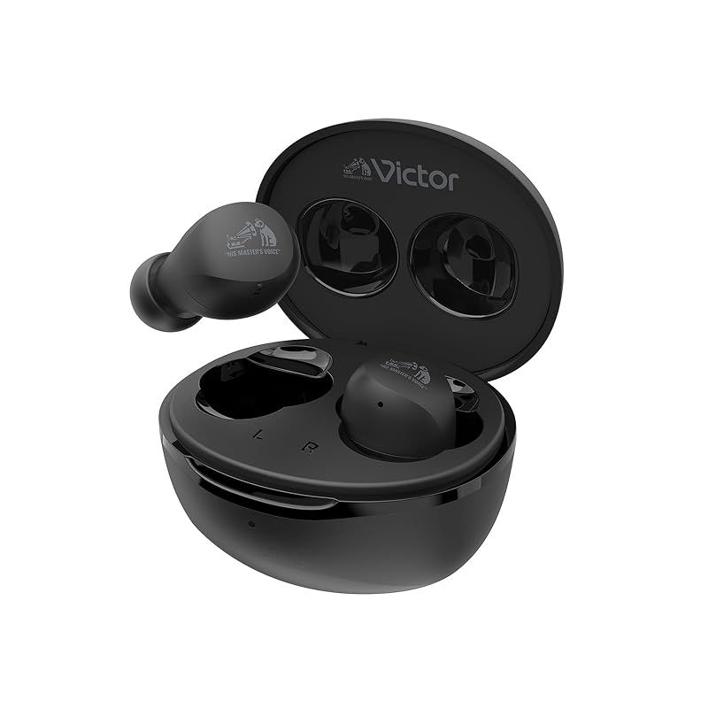 JVCケンウッド Victor HA-A6T-B ワイヤレスイヤホン Bluetooth Ver.5.4 合計23時間再生 マイク付き 小型 軽量 防水 ブラック HA-A6T 0