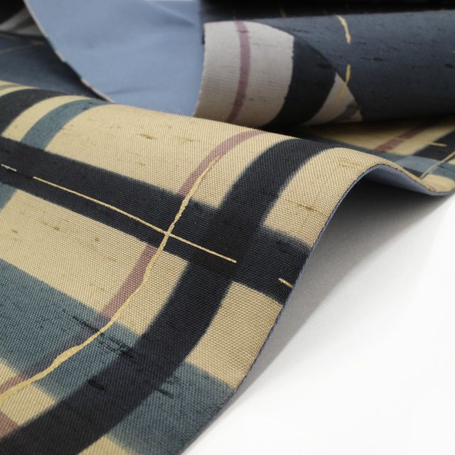 中古】本場牛首紬 袋帯 石川県指定無形文化財 全通 手織り 手染め 正絹