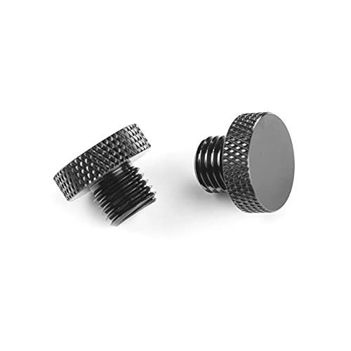 M10正ネジと逆ネジ KiWAV バイク用ミラーホールカバーキャップ ミラー穴埋めボルト 光沢黒 M10 1.25ピッチ 正ネジと逆ネジ 2個セット