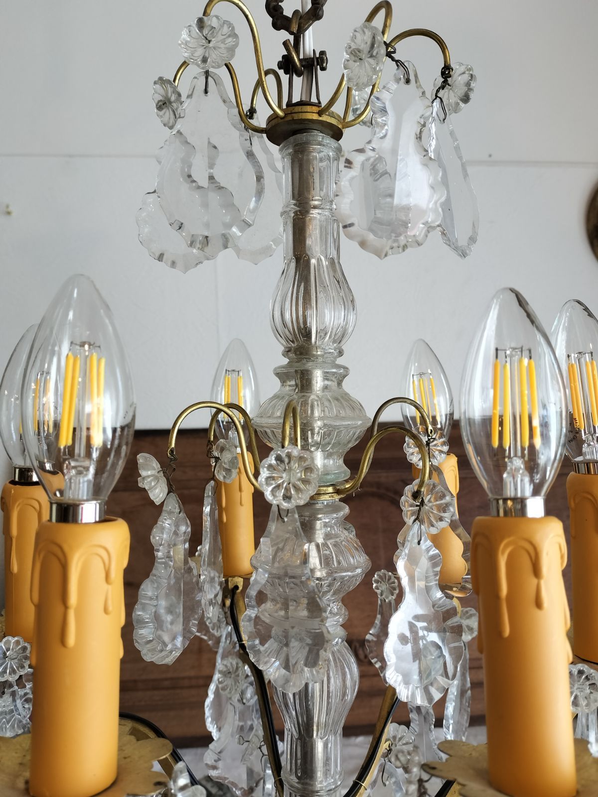 フランス アンティーク アンティーク クリスタルランプ シャンデリア