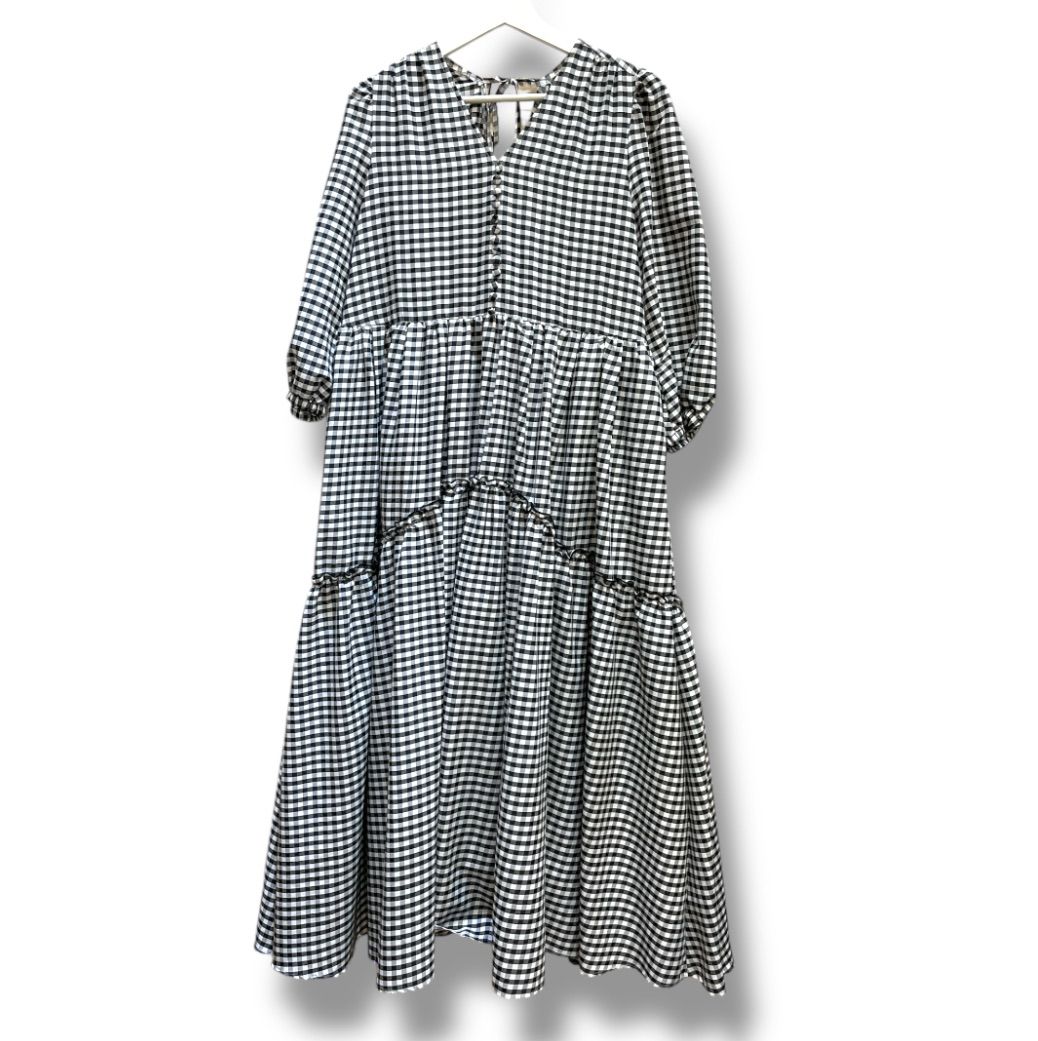 極美品♡イデアルーチェ コットンティアードワンピース ギンガム 2way