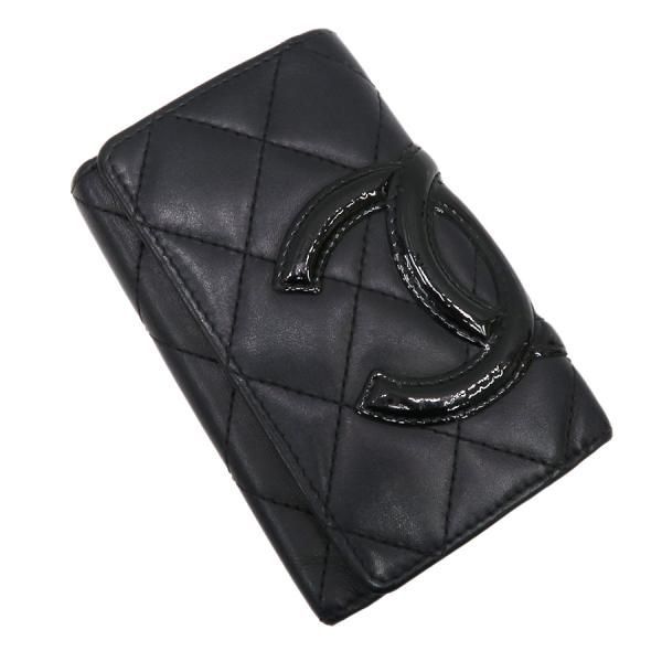 シャネル　キーケース　カンボンライン　ブラック　ピンク　新品同様　正規品 CHANEL シャネル ココマーク キーケース ブラック ホワイト