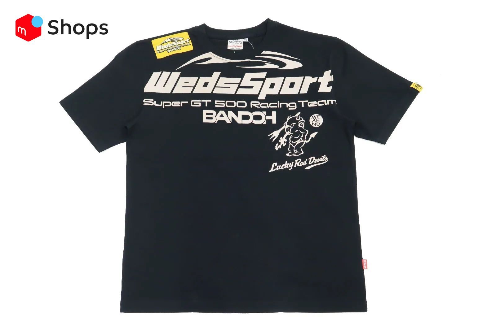 テッドマン Tedman Tシャツ WSBT-01 WedsSport 爆走坂東組 カミナリ コラボ メンズ 半袖tee ブラック 新品 アメカジショップ