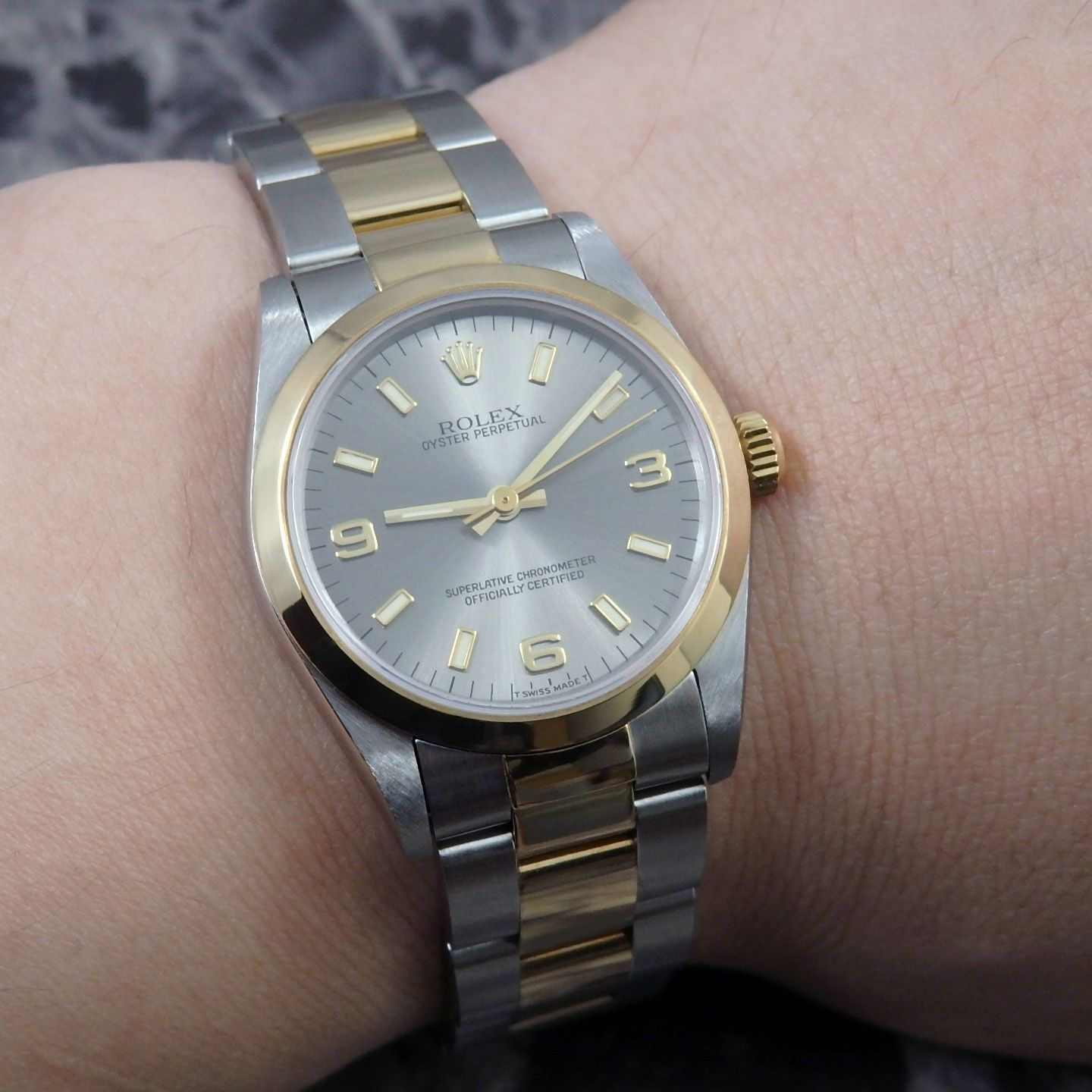 ロレックス ROLEX オイスターパーペチュアル 67483 YG/SS コンビ 