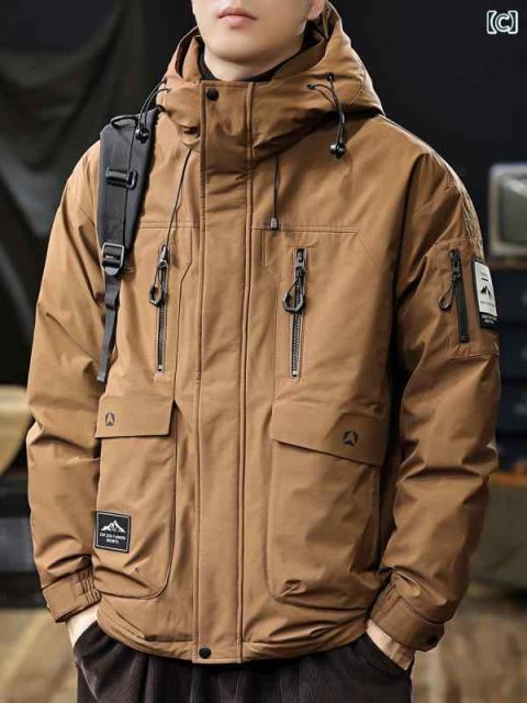 L 秋冬 コーデ メンズ 服 シンプル ファッション オシャレ 大人 かっこいい 大きいサイズ ストリート 紳士服 アメリカン ワークウェア アウトドア 防水 ダウン ジャケット ダック 暖かい KANDAIZUMI_COM