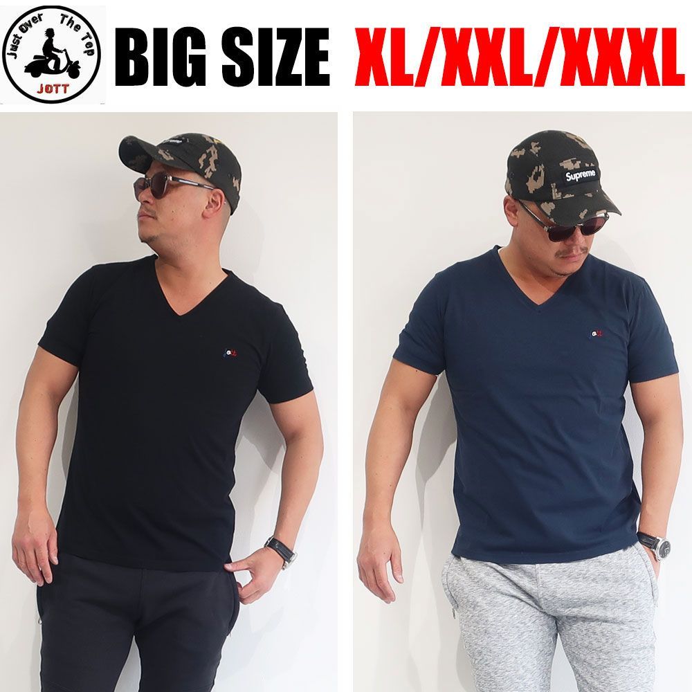 JOTT ジョット メンズ ブランド Tシャツ Vネック XL XXL XXXL 2L 3L 4L 5L 黒 紺 ブラック ネイビー アメカジ ストリート 国内正規品 ジョット Just Over The Top 6931-FARO 10001362