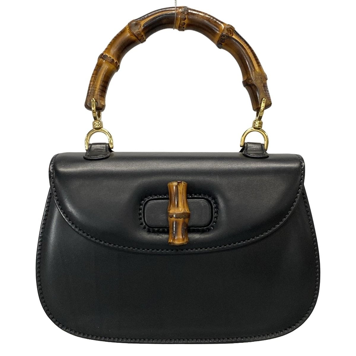 GUCCI グッチ ハンドバッグ バンブー 黒 レザー