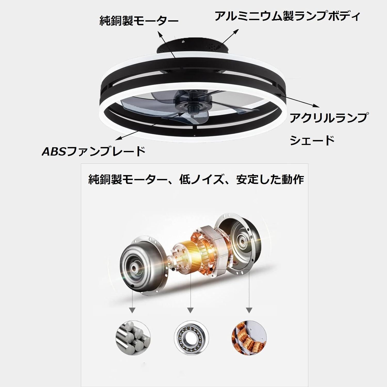 静音ファン付き照明