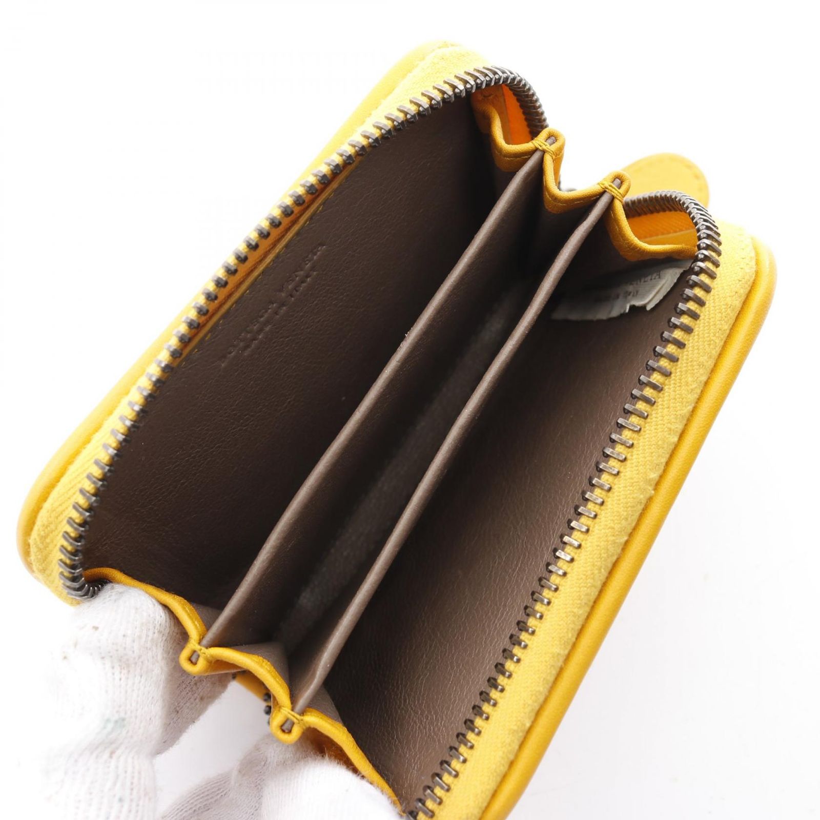 ボッテガヴェネタ BOTTEGA VENETA コインケース イントレチャート 114075 イエロー レザー イントレチャートコインケース ユニ