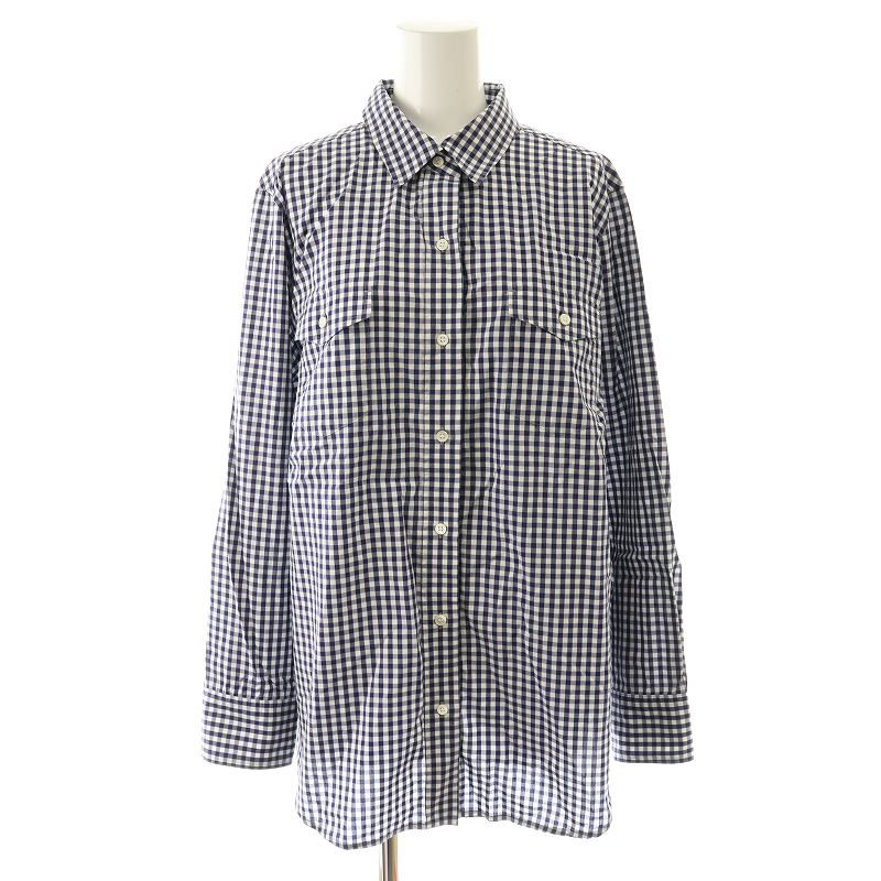 23区/canclini◆ VERY ギンガムチェック シャツ ネイビー 48 23区/canclini◇ VERY ギンガムチェック シャツ ネイビー 48