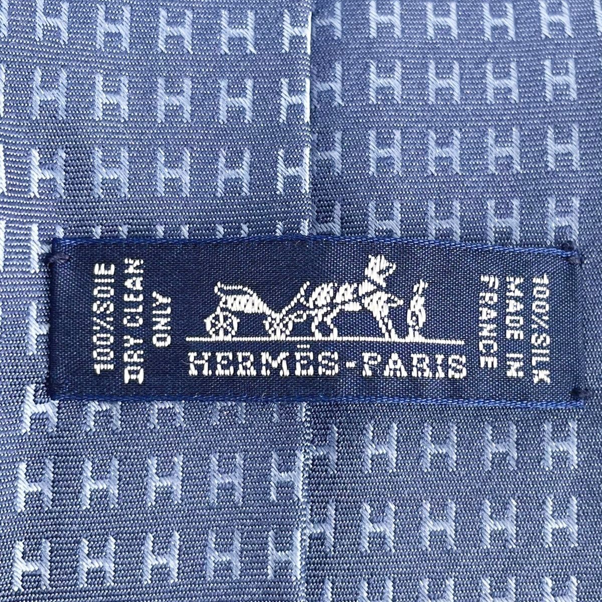 中古】 HERMES エルメス ネクタイ H織りタイ 7 cm 《ファソネ H》H