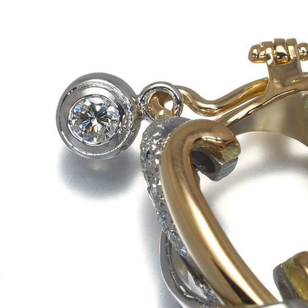 AsTime イヤリング ダイヤ ダイヤモンド 0.09ct 石川暢子 コンビカラー  