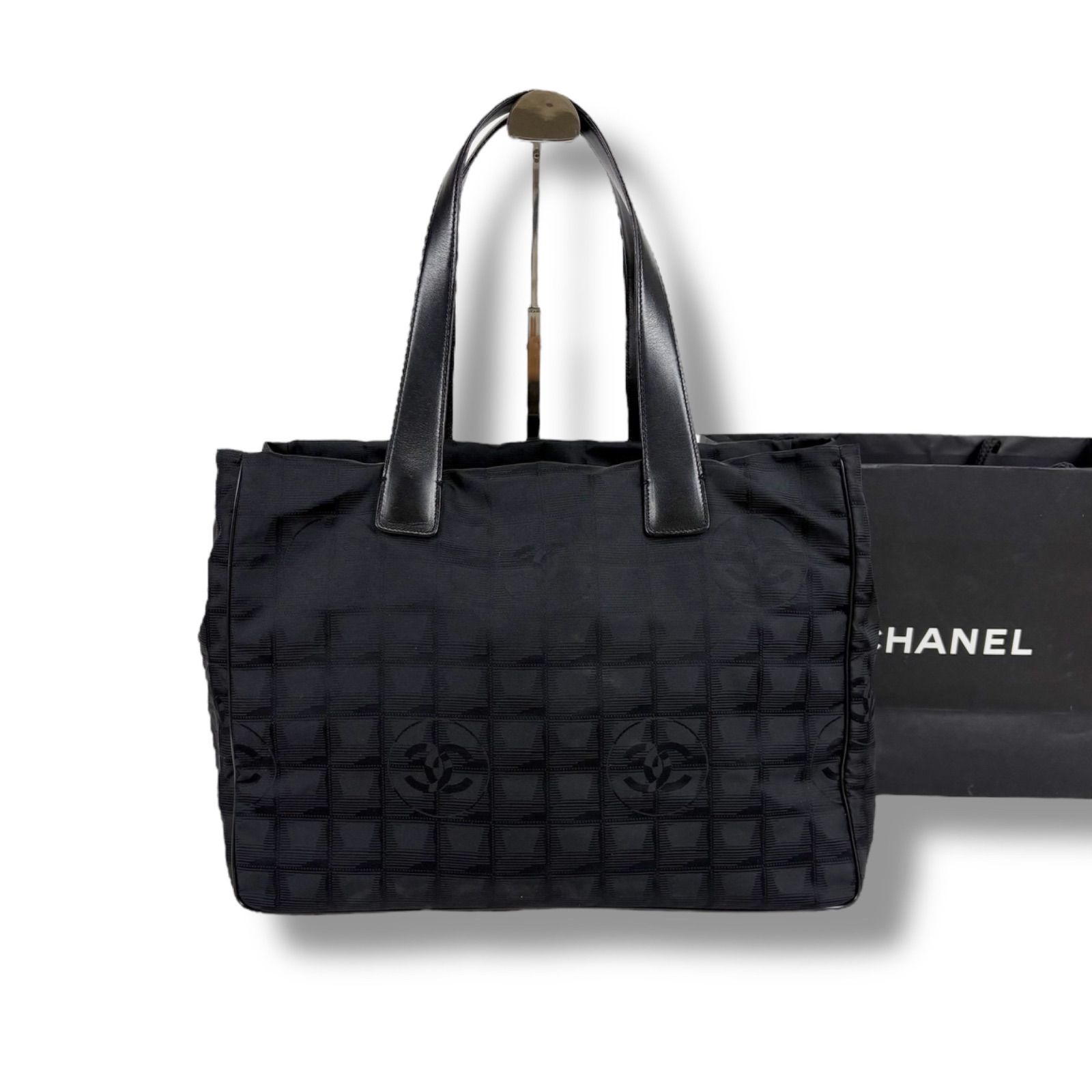 シャネル CHANEL ニュートラベルライン トートバッグ ブラック