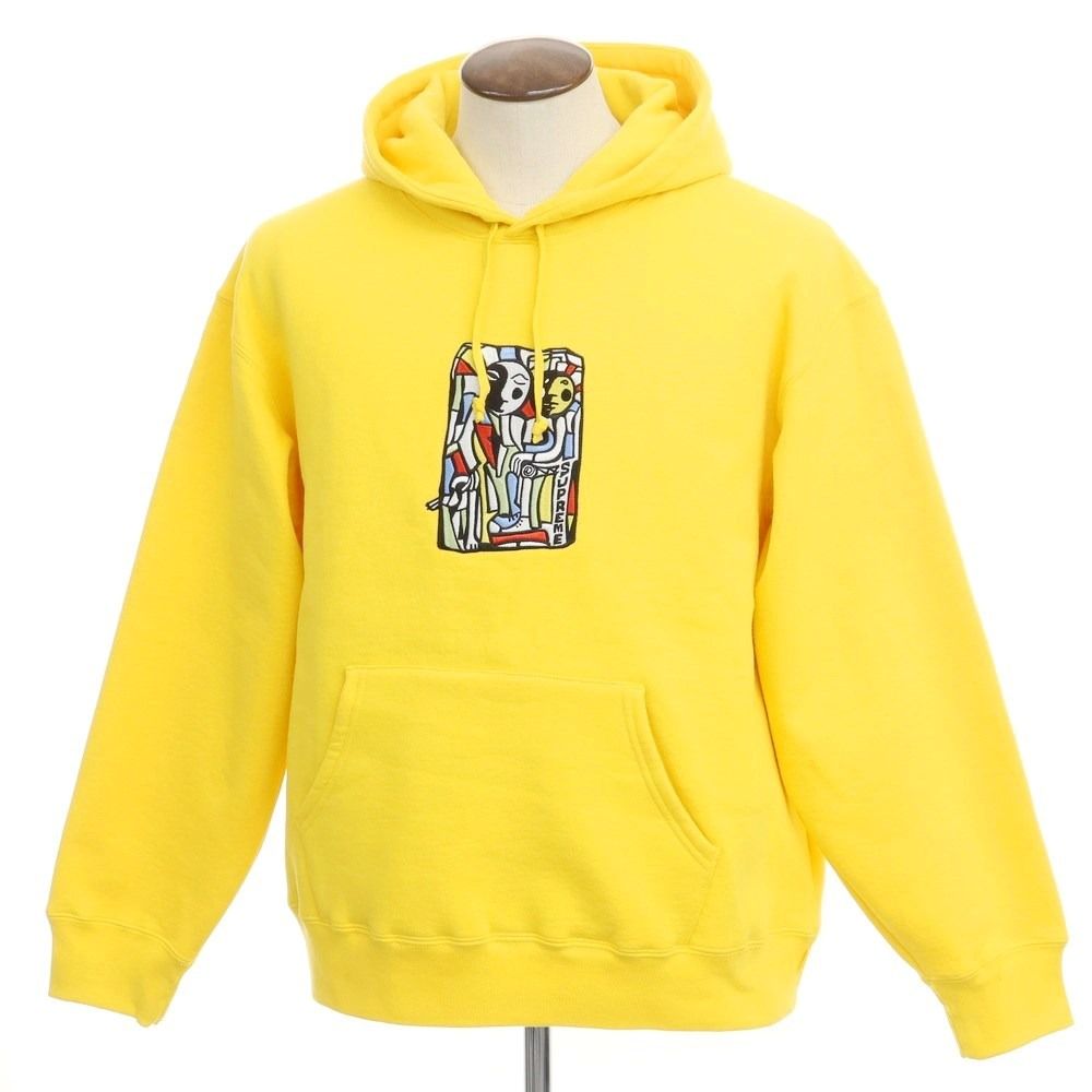【中古】シュプリーム Supreme 2023年秋冬 Neil Blender Mosaic Hooded Sweatshirt コットンポリ プルオーバー パーカー イエロー【サイズL】【メンズ】