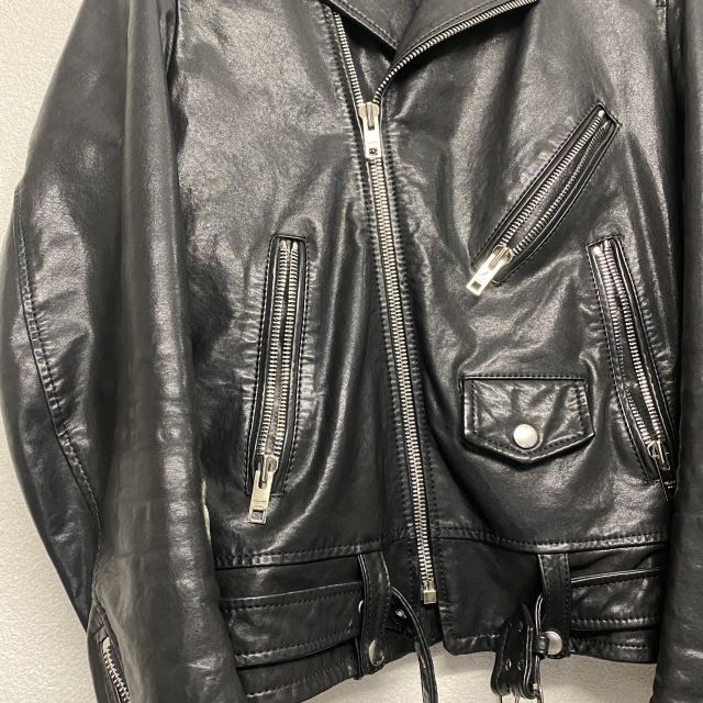 CELINE by Hedi Slimane × Christian marclay 19SS Classic Biker Calfskin  Riders Leather Jacket 48 2E242297D【WS00108-003】