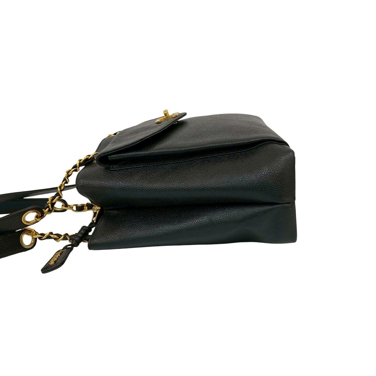 CHANEL キャビアスキン ビジネスバッグ シール&Gカード◎ 黒 3番台 shop-takashimaya7_tkh23b0909002