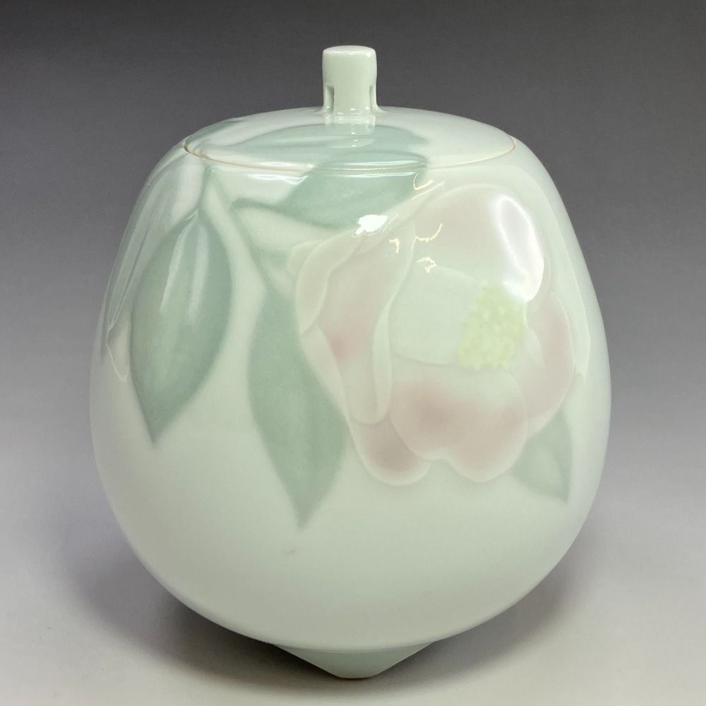 kyoyaki 京焼 伊東慶 作 華泥 椿 香炉 陶磁器 _ 食器