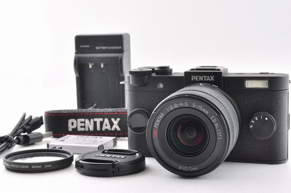 シャッター回数1816回 ペンタックス Pentax Q-S1 ブラック ミラーレス一眼カメラ 1240万画素 02 5-15mm ズームレンズキット