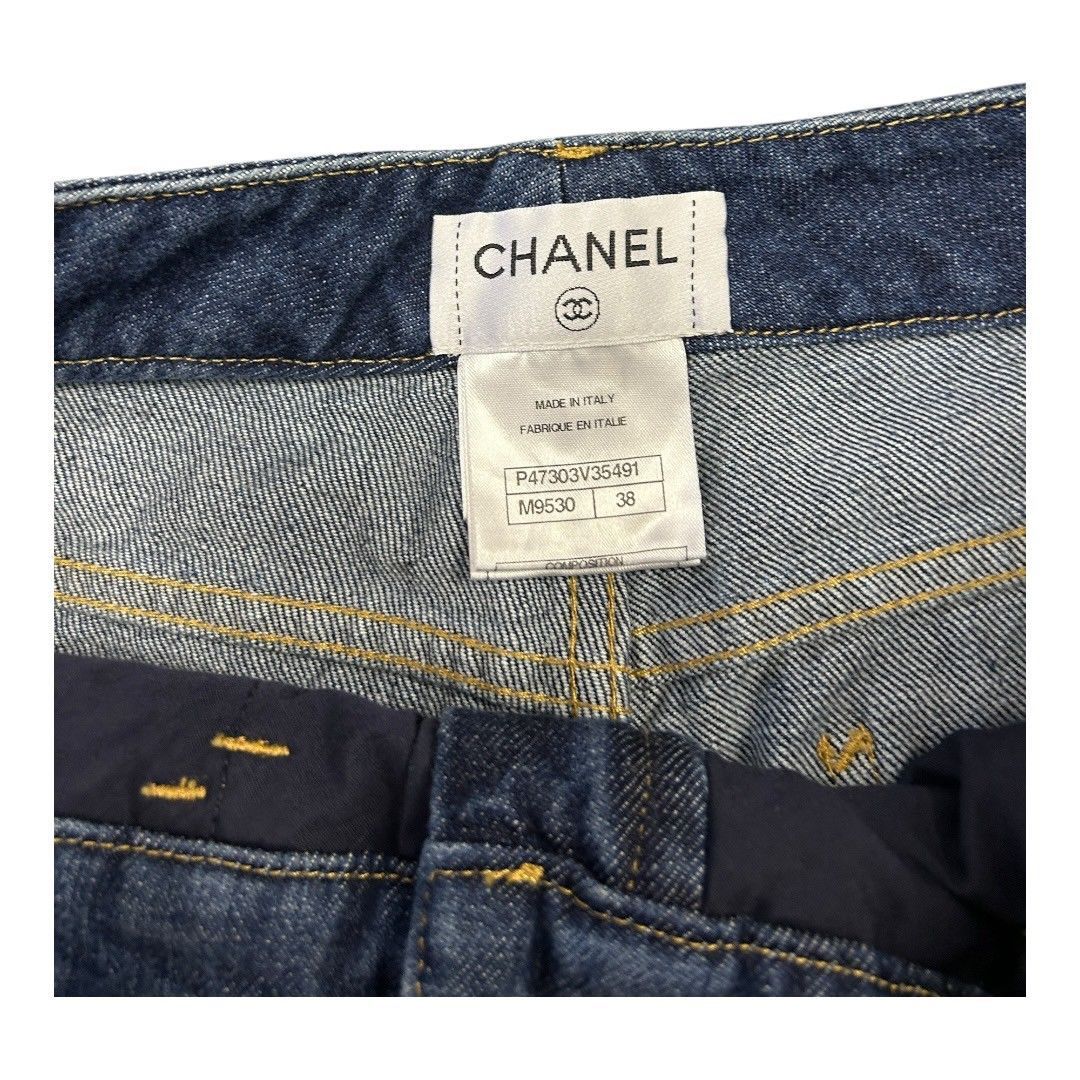 【爽やかブルー☆】◆CHANEL◆ジーンズ CHANEL シャネル デニム パンツ レディース34 ブルー コットン