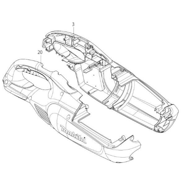 マキタ makita 18V 充電式クリーナ CL182FDZW 用 ハウジングセット品