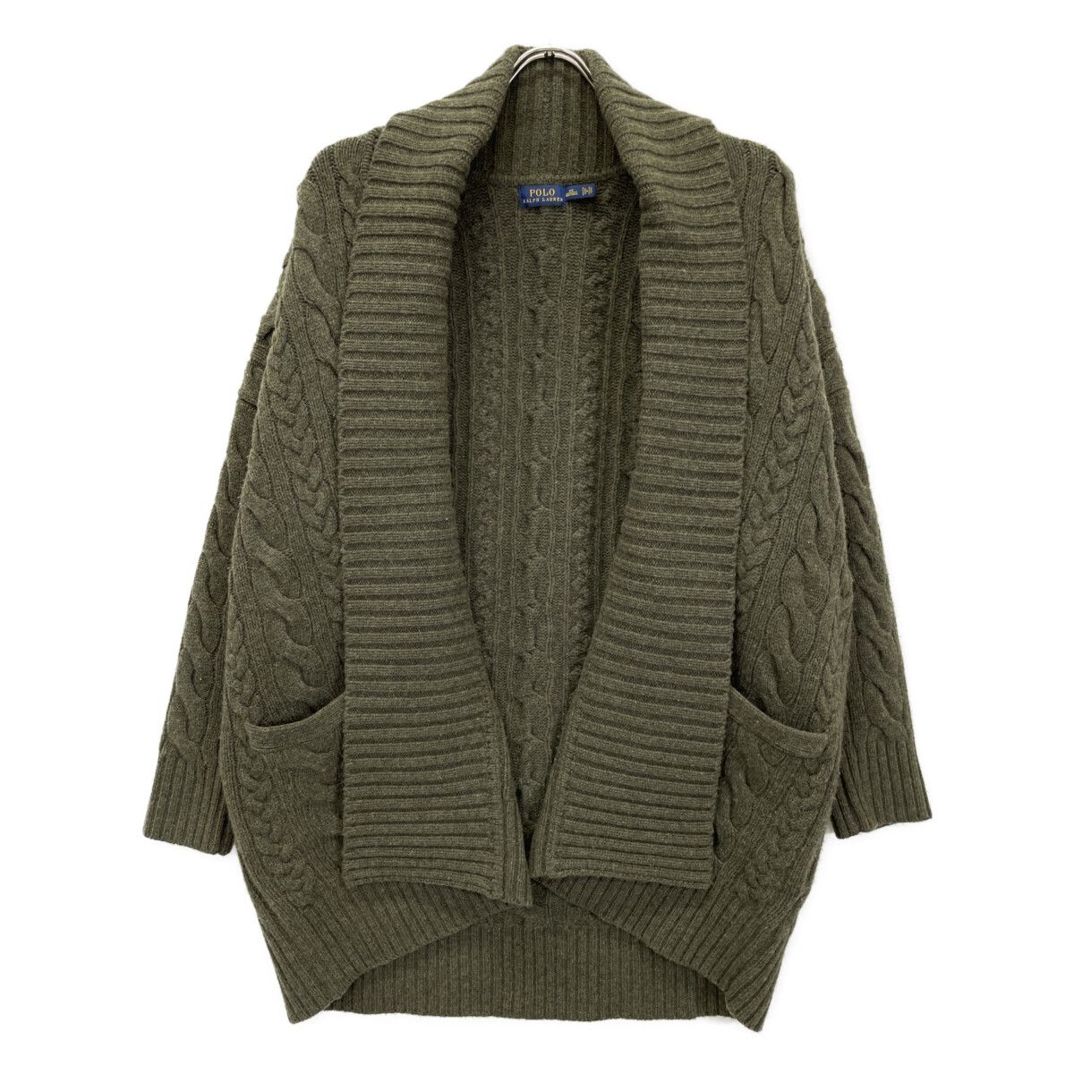 POLO RALPH LAUREN ポロ ラルフローレン カーキ ケーブルニット カーディガン XS