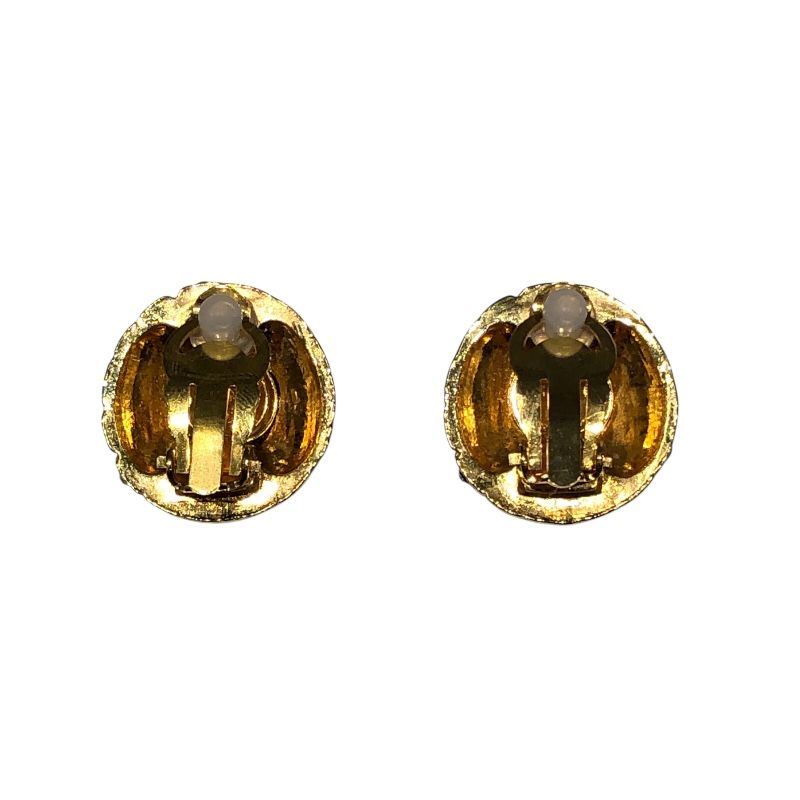 シャネル CHANEL ラウンドイヤリング ゴールド ラインストーン