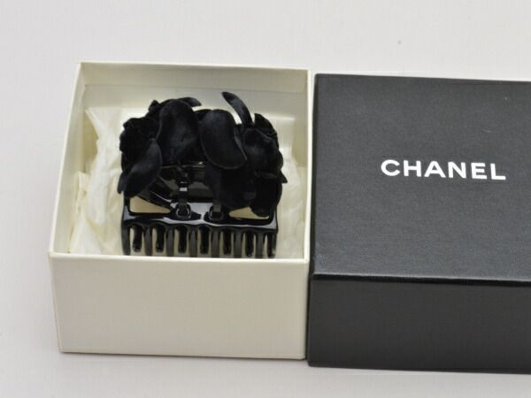 シャネル CHANEL ヘアクリップ カメリア ヘアアクセサリー ブラック レディース su_p e_u F-YA884